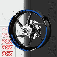 Fashion For Honda PCX125 PCX155 PCX160 Motorcycle Wheel Hub Tire Reflective Sticker Decorative Decal Rim Tire PCX Logo Stickers