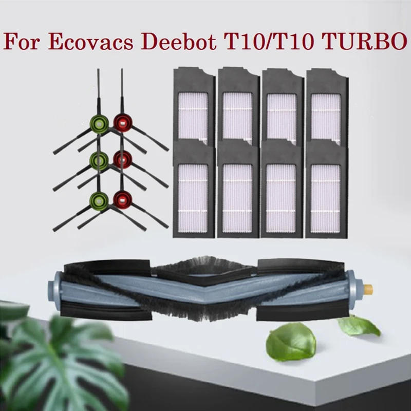 Запчасти для пылесоса Ecovacs Deebot T10/T10 фильтр НЕРА основная и боковые щетки 15 шт. -