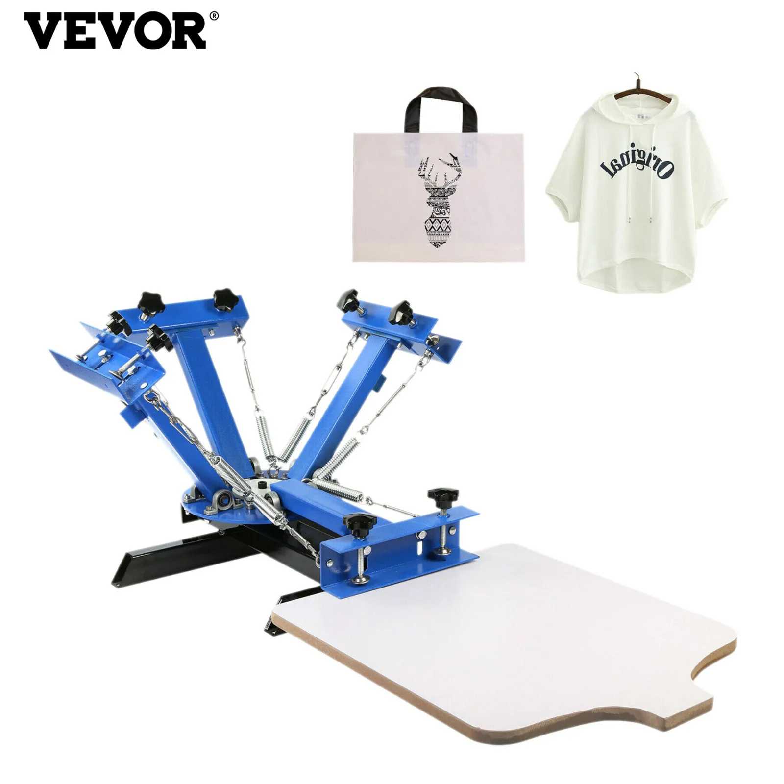 VEVOR Screen Printing Machine 4 Color 1 Station Screen Printing Press 21.7X 17.7 Inch Silk Screen Printing for T-Shirt Printing
VEVOR Screen Printing Machine 4 Color 1 Station Screen Printing Press 21.7X 17.7 Inch Silk Screen Printing for T-Shirt Printing