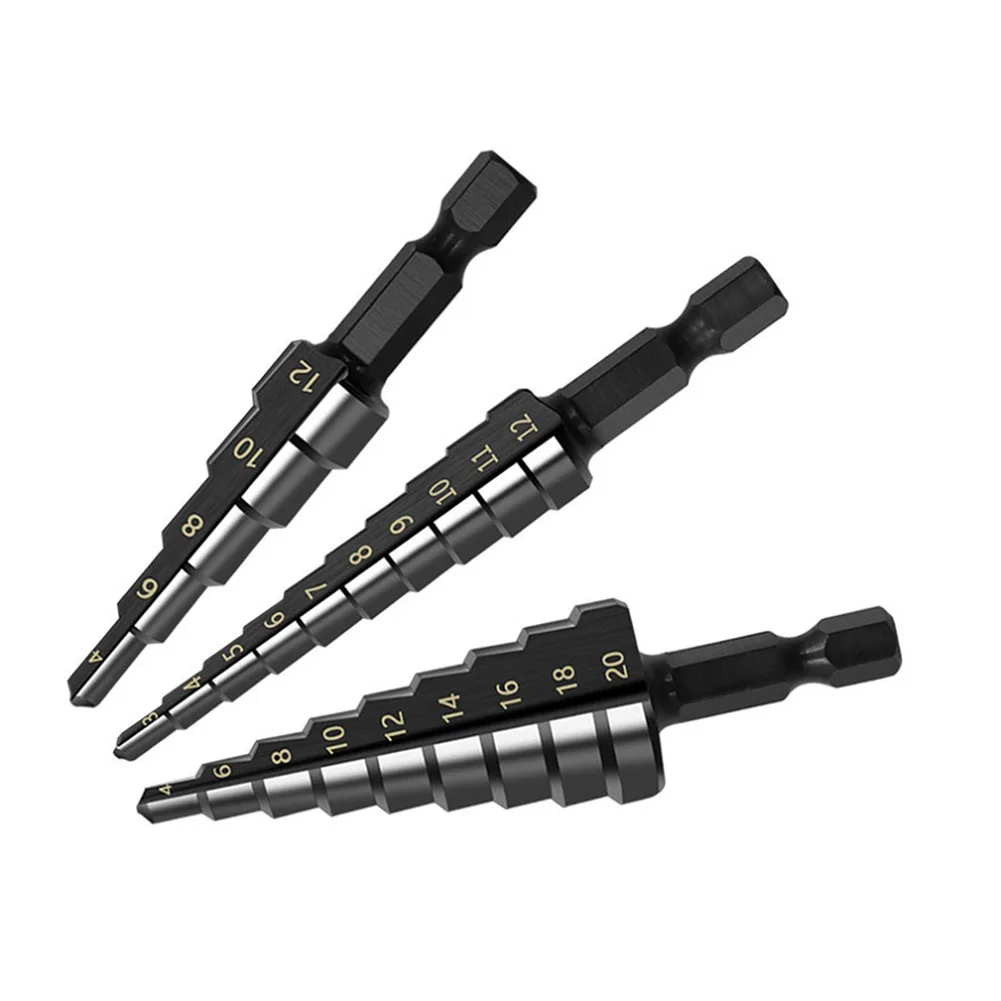 4pcs/set 3-12mm 4-12mm 4-20mm 4pcs/set 3-12mmStraight Groove Step Drill Bit Set Nitrogen Coated Drill Bit Wood Metal Hole Cutter
4pcs/set 3-12mm 4-12mm 4-20mm 4pcs/set 3-12mmStraight Groove Step Drill Bit Set Nitrogen Coated Drill Bit Wood Metal Hole Cutter