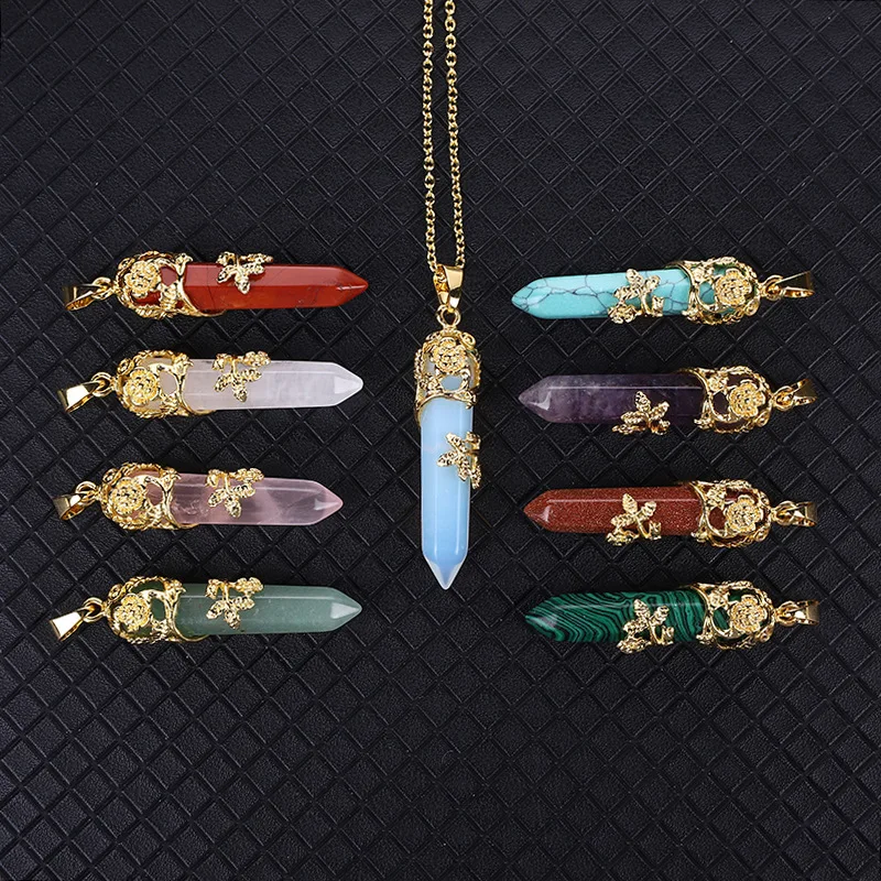 3Pcs Gold Rose Natural Stone Crystal Pendant for Women Accessories Trend Natural Hexagonal Plum Necklace for Girls
3Pcs Gold Rose Natural Stone Crystal Pendant for Women Accessories Trend Natural Hexagonal Plum Necklace for Girls