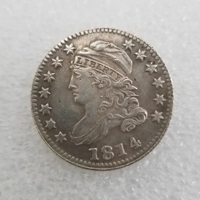 American 1814C One Dime Brass Silver-plated Commemorative Collectible Coin Gift Lucky Challenge Coin
American 1814C One Dime Brass Silver-plated Commemorative Collectible Coin Gift Lucky Challenge Coin
