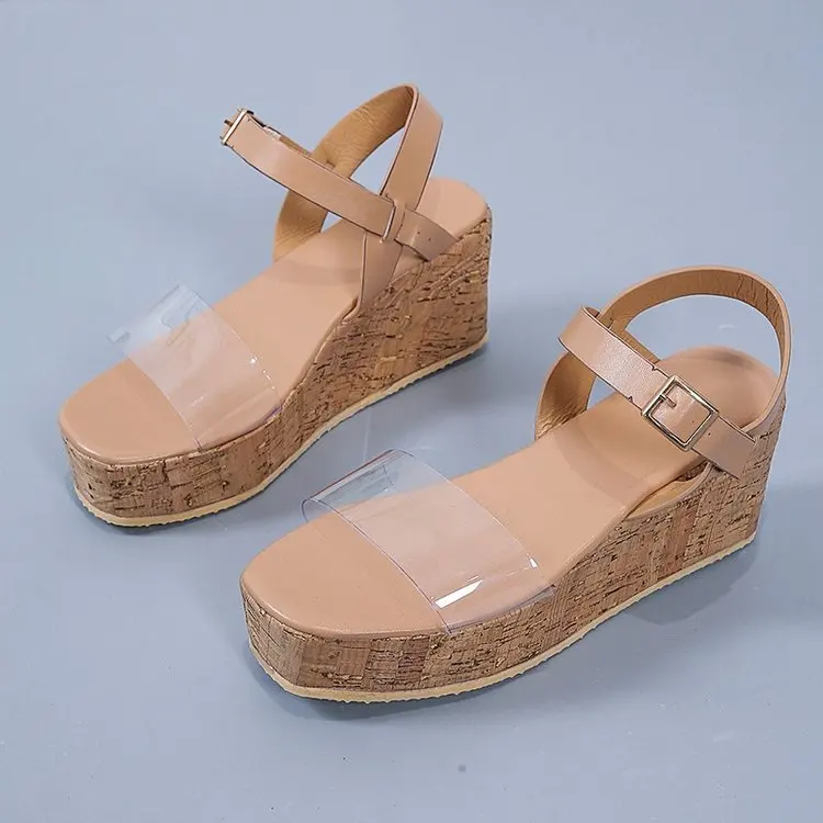 Women's Casual Thick Bottom Waterproof Platform Slope Heel Ankle Bag with Transparent Sandals Women's Shoes Large Size 35-43
Women's Casual Thick Bottom Waterproof Platform Slope Heel Ankle Bag with Transparent Sandals Women's Shoes Large Size 35-43