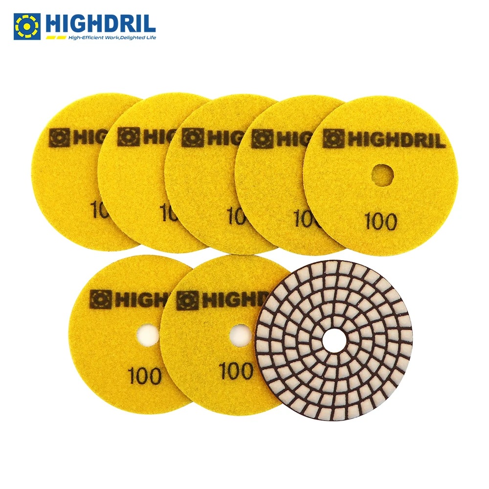 HIGHDRIL 8pcs/set Dia100mm Diamond Polishing Pads Resin Bond Sanding Disc Grinding Wheel Grinder For Granite Marble Ceramic Dry
HIGHDRIL 8pcs/set Dia100mm Diamond Polishing Pads Resin Bond Sanding Disc Grinding Wheel Grinder For Granite Marble Ceramic Dry