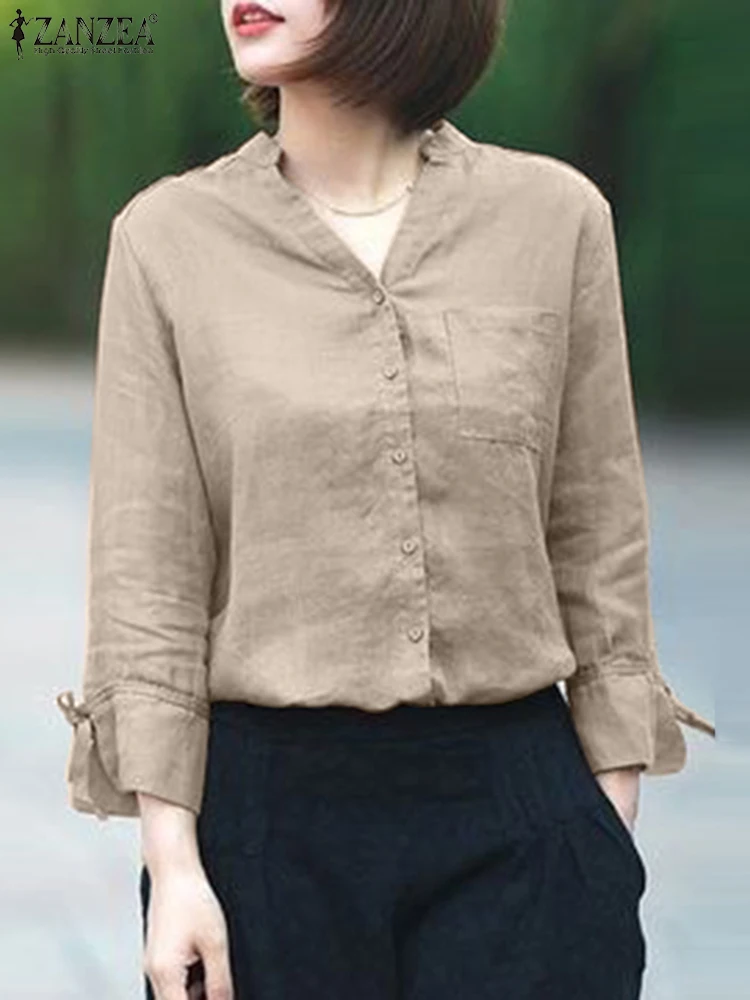 Summer Causal Solid Shirt ZANZEA Women V-Neck Tops Female Chemise Elegant Work OL Shirts Retro Cotton Tunic Tops Oversize 2023
Summer Causal Solid Shirt ZANZEA Women V-Neck Tops Female Chemise Elegant Work OL Shirts Retro Cotton Tunic Tops Oversize 2023