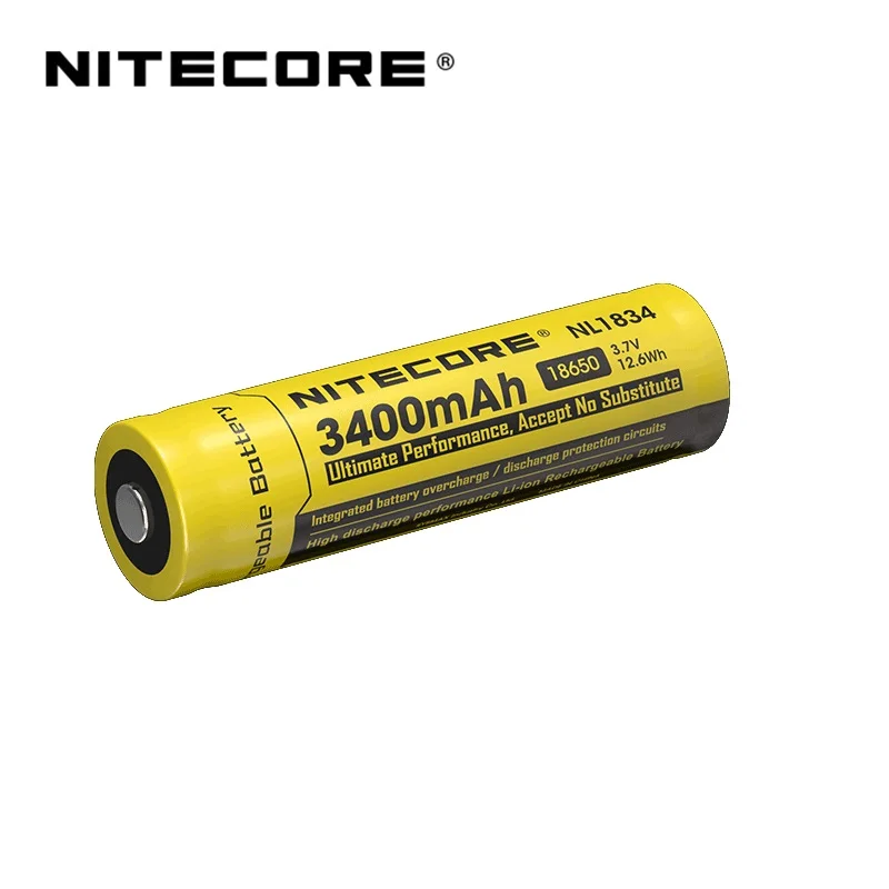 

Nitecore NL1834 3400mAh 3.7V 18650 Rechargeable Li-on Battery high quality with protection