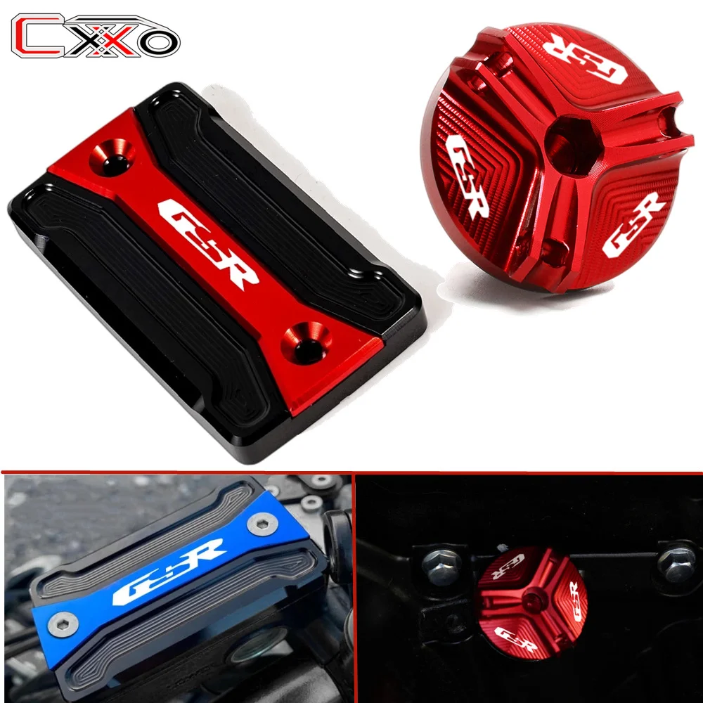 For SUZUKI GSR 750 400 600 GSR750 GSR400 GSR600 Motorcycle Accessories CNC Front Brake Fluid Cap & Engine Oil Cap Plug Cover 
For SUZUKI GSR 750 400 600 GSR750 GSR400 GSR600 Motorcycle Accessories CNC Front Brake Fluid Cap & Engine Oil Cap Plug Cover