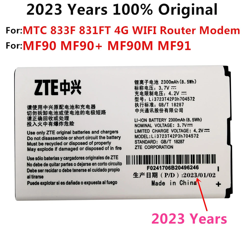 Новый высококачественный аккумулятор Li3723T42P3h704572 для ZTE MF91 MF90 4G Wi-Fi роутер модем 2300 мАч Аккумуляторный телефон
Новый высококачественный аккумулятор Li3723T42P3h704572 для ZTE MF91 MF90 4G Wi-Fi роутер модем 2300 мАч Аккумуляторный телефон
