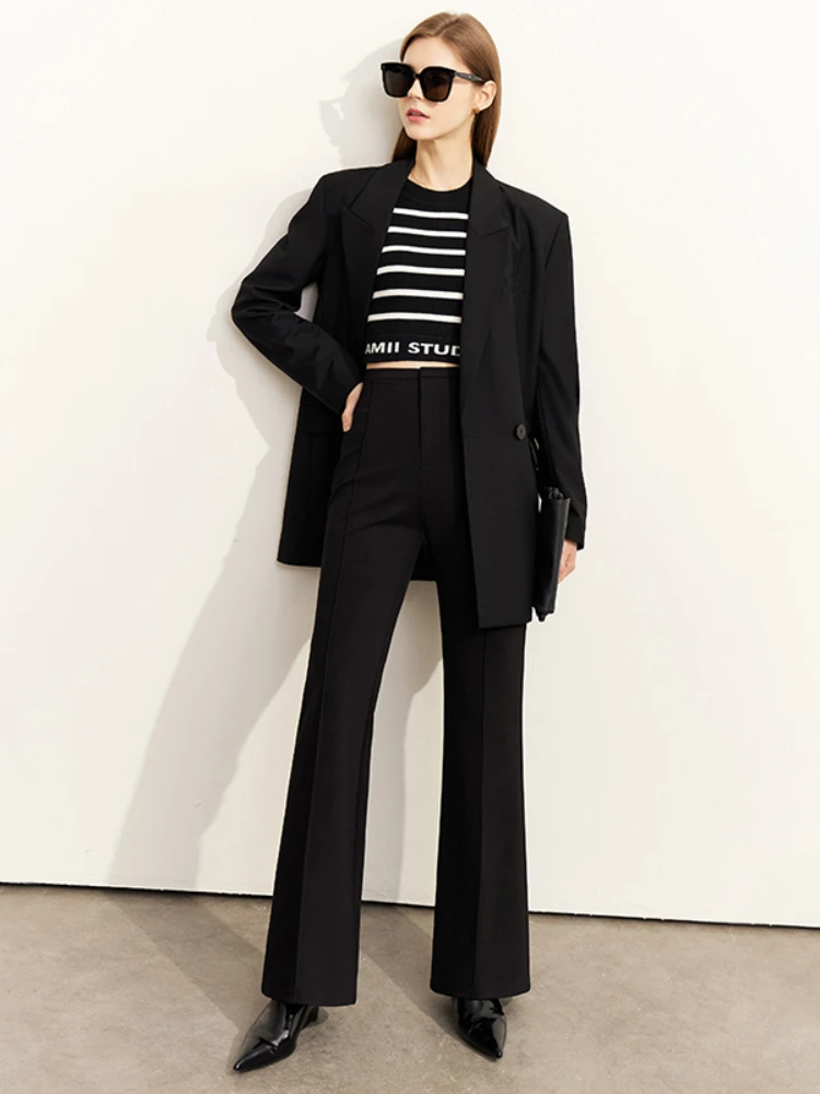 AMII Minimalism 2022 High Waist Women's Casual Pants Black Slim Flared Pants Trousers Straight-leg Vintage Female Pant 12270443
AMII Minimalism 2022 High Waist Women's Casual Pants Black Slim Flared Pants Trousers Straight-leg Vintage Female Pant 12270443