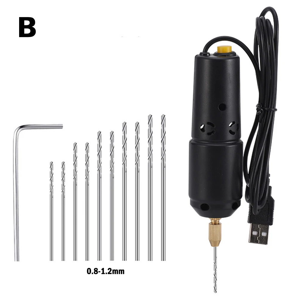 5V Mini Electric Drill Grinder 11000rpm 18W 1.68m Cable 0.8-1.2mm Drill Bits Wrench USB Drilling Wood Plastic Paper Board
5V Mini Electric Drill Grinder 11000rpm 18W 1.68m Cable 0.8-1.2mm Drill Bits Wrench USB Drilling Wood Plastic Paper Board