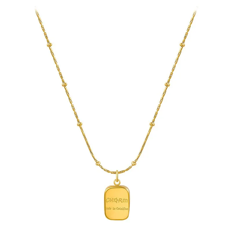 Titanium Steel Letter Square Necklace For Women Irregular Ball Beads Sweater Chain Pendant Jewelry Gift
Titanium Steel Letter Square Necklace For Women Irregular Ball Beads Sweater Chain Pendant Jewelry Gift