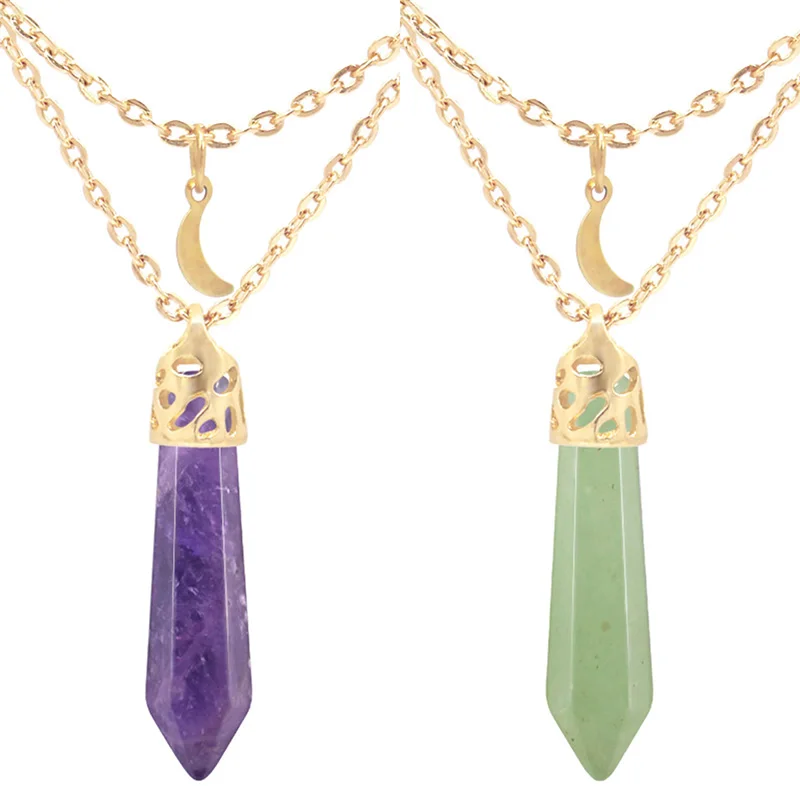 Bohemia Bullet Moon Layered Pendant Necklace for Women Fashion Natural Stone Crystal Quartz Chakra Sweater Chain Jewelry Gift
Bohemia Bullet Moon Layered Pendant Necklace for Women Fashion Natural Stone Crystal Quartz Chakra Sweater Chain Jewelry Gift