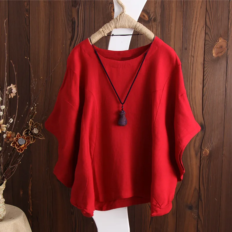 European and American Style Women's Casual Cotton Linen Short Sleeve Oversized T-shirt Vintage Casual Shirt Women's Top
European and American Style Women's Casual Cotton Linen Short Sleeve Oversized T-shirt Vintage Casual Shirt Women's Top