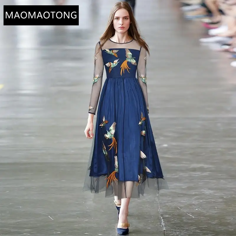 Women's Clothingfashion Designer Dress Spring Women's Dress Long Sleeve Mesh Little Bird Embroidery High Quality Vintage Dresses
Women's Clothingfashion Designer Dress Spring Women's Dress Long Sleeve Mesh Little Bird Embroidery High Quality Vintage Dresses