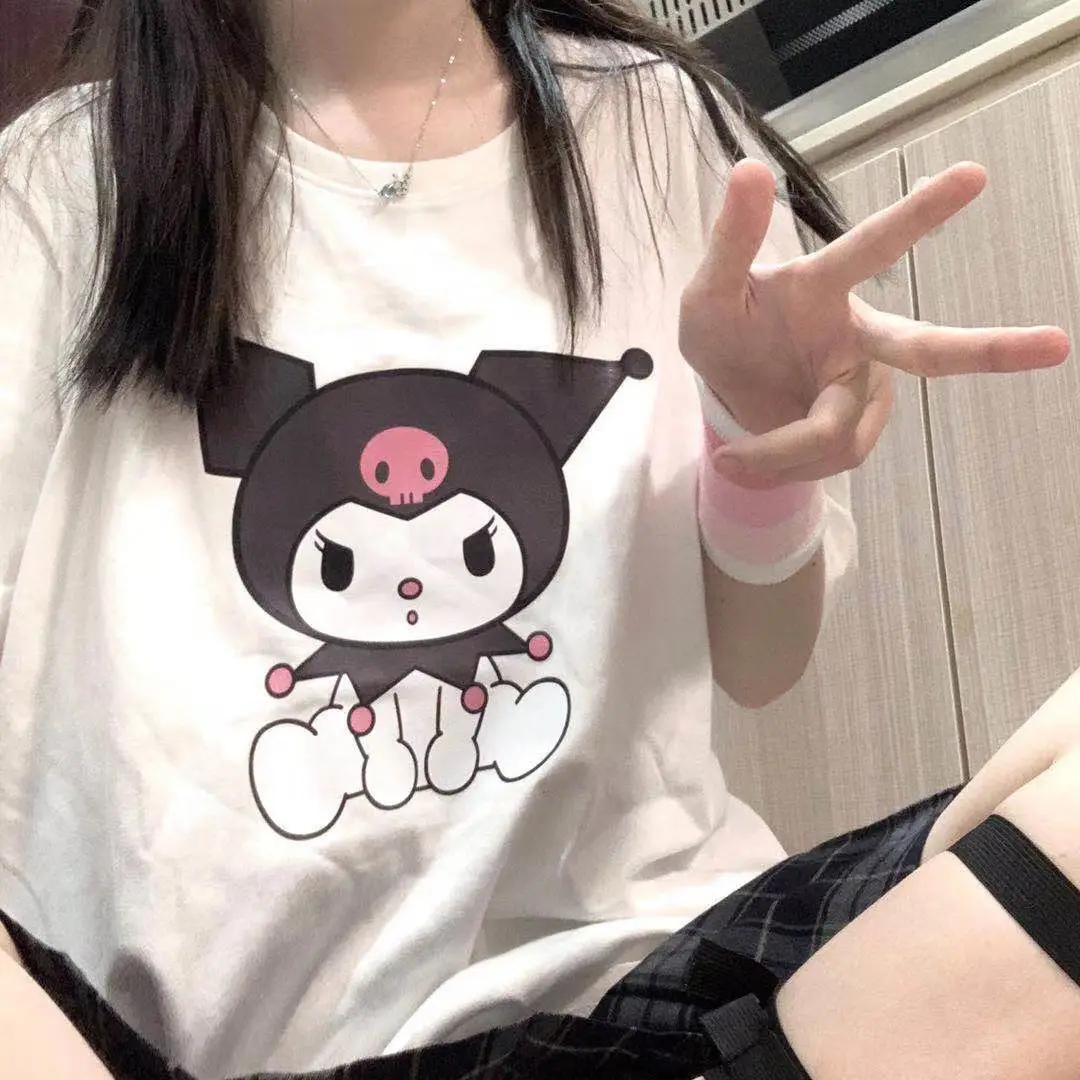 Kawaii Female College Cute Cartoon Kuromied Print Loose T-shirt Student Tops Harajuku Casual Cool Streetwear Women Y2k Tshirt
Kawaii Female College Cute Cartoon Kuromied Print Loose T-shirt Student Tops Harajuku Casual Cool Streetwear Women Y2k Tshirt