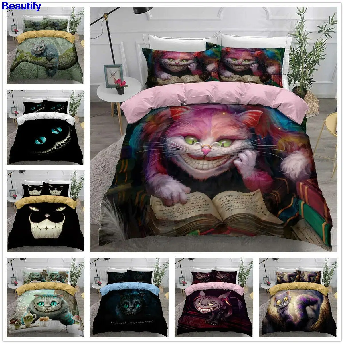 Beautify Cheshire Cat Duvet Cover Pillowcase 3D Printed Bedding Set 2/3 Pcs Double Full Queen King Size Quilt Cover Home
Beautify Cheshire Cat Duvet Cover Pillowcase 3D Printed Bedding Set 2/3 Pcs Double Full Queen King Size Quilt Cover Home