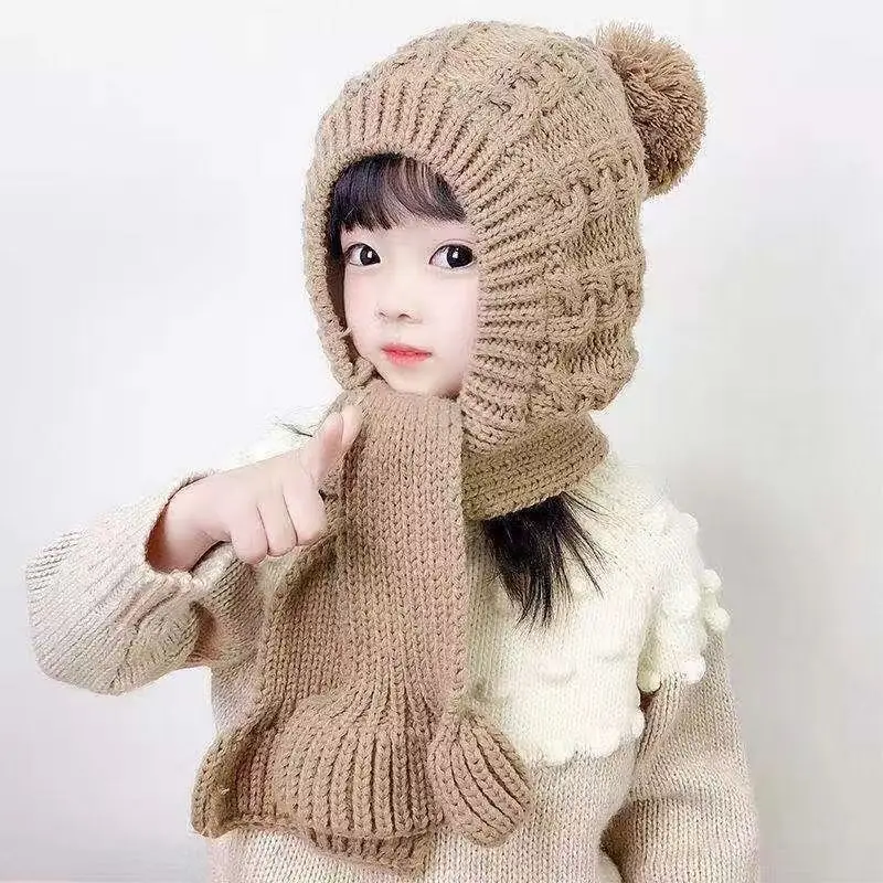 New Girls Wool Hat Thick in Autumn and Winter Plus Velvet Super Cute Warm Children's Hat Scarf One Knitted for 2-10 Years Old
New Girls Wool Hat Thick in Autumn and Winter Plus Velvet Super Cute Warm Children's Hat Scarf One Knitted for 2-10 Years Old
