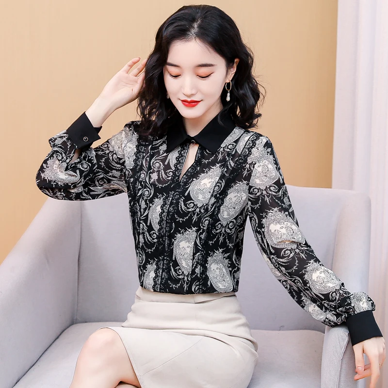Chiffon Print Women's Blouse Loose Polo Girl's Shirt Spring Autumn Korean Casual Fashion Long Sleeve Top Lady Blusas
Chiffon Print Women's Blouse Loose Polo Girl's Shirt Spring Autumn Korean Casual Fashion Long Sleeve Top Lady Blusas