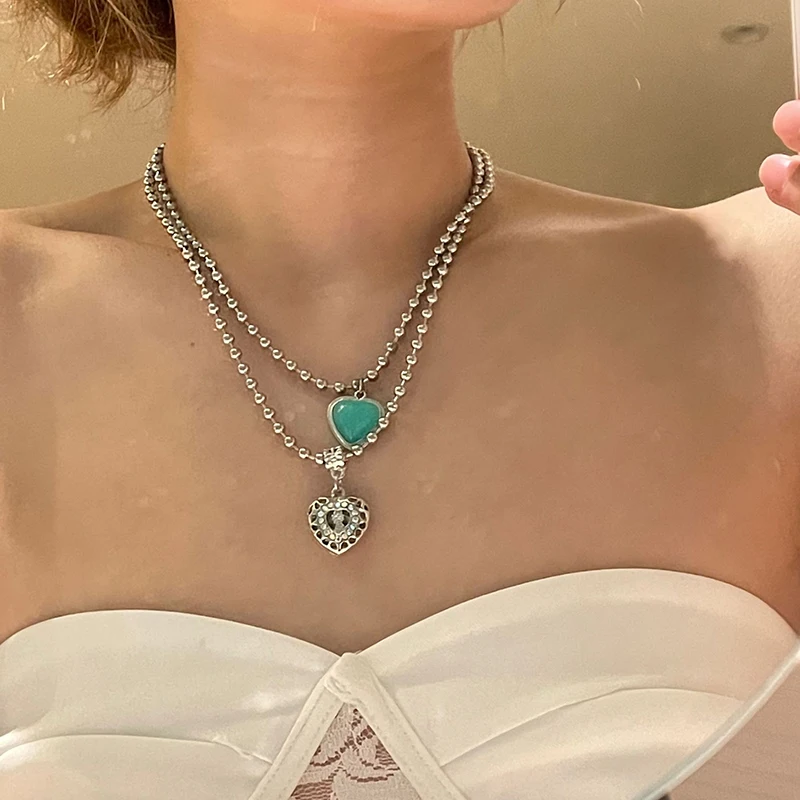 Vintage Silver Color Love Heart Pendant Choker Necklace For Women Beads Chain Korean Fashion Necklaces Jewelry Wholesale
Vintage Silver Color Love Heart Pendant Choker Necklace For Women Beads Chain Korean Fashion Necklaces Jewelry Wholesale