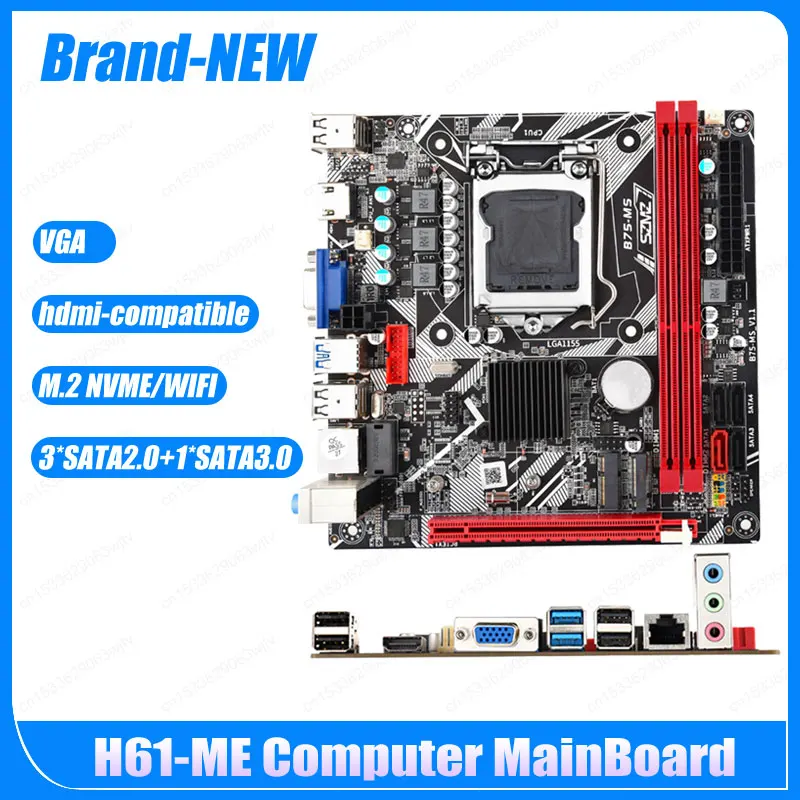 Совместимая с HDMI материнская плата/VGA/NVME M.2 для настольного компьютера USB3.0 SATA3.0 16 ГБ DDR3 WIFI Bluetooth стандартная материнская плата для LGA 1155
