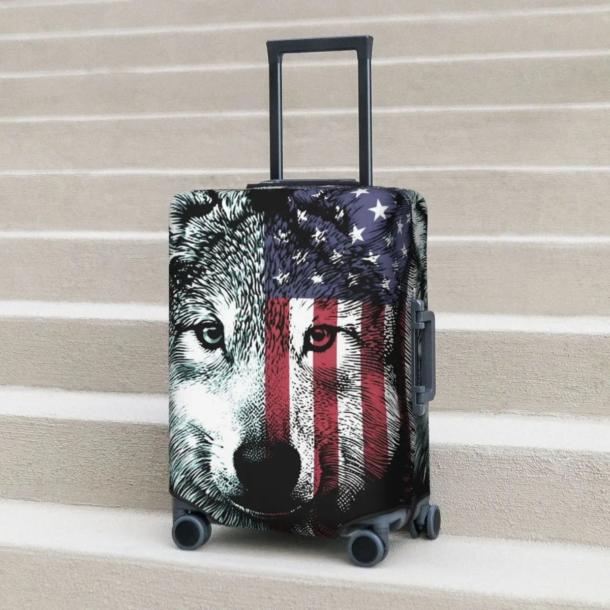 American Wolf Suitcase Cover Flight Funny Animal Print Useful Luggage Accesories Business Protection
American Wolf Suitcase Cover Flight Funny Animal Print Useful Luggage Accesories Business Protection
