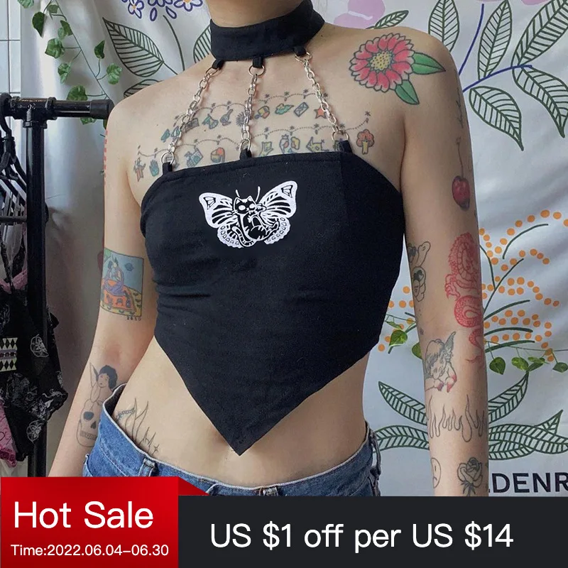 Gothic Women Sleeveless Crop Tops Black Sexy Camis Corset 2022 New Vintage Lace Harajuku Streetwear Printed Punk Style Mini top
Gothic Women Sleeveless Crop Tops Black Sexy Camis Corset 2022 New Vintage Lace Harajuku Streetwear Printed Punk Style Mini top