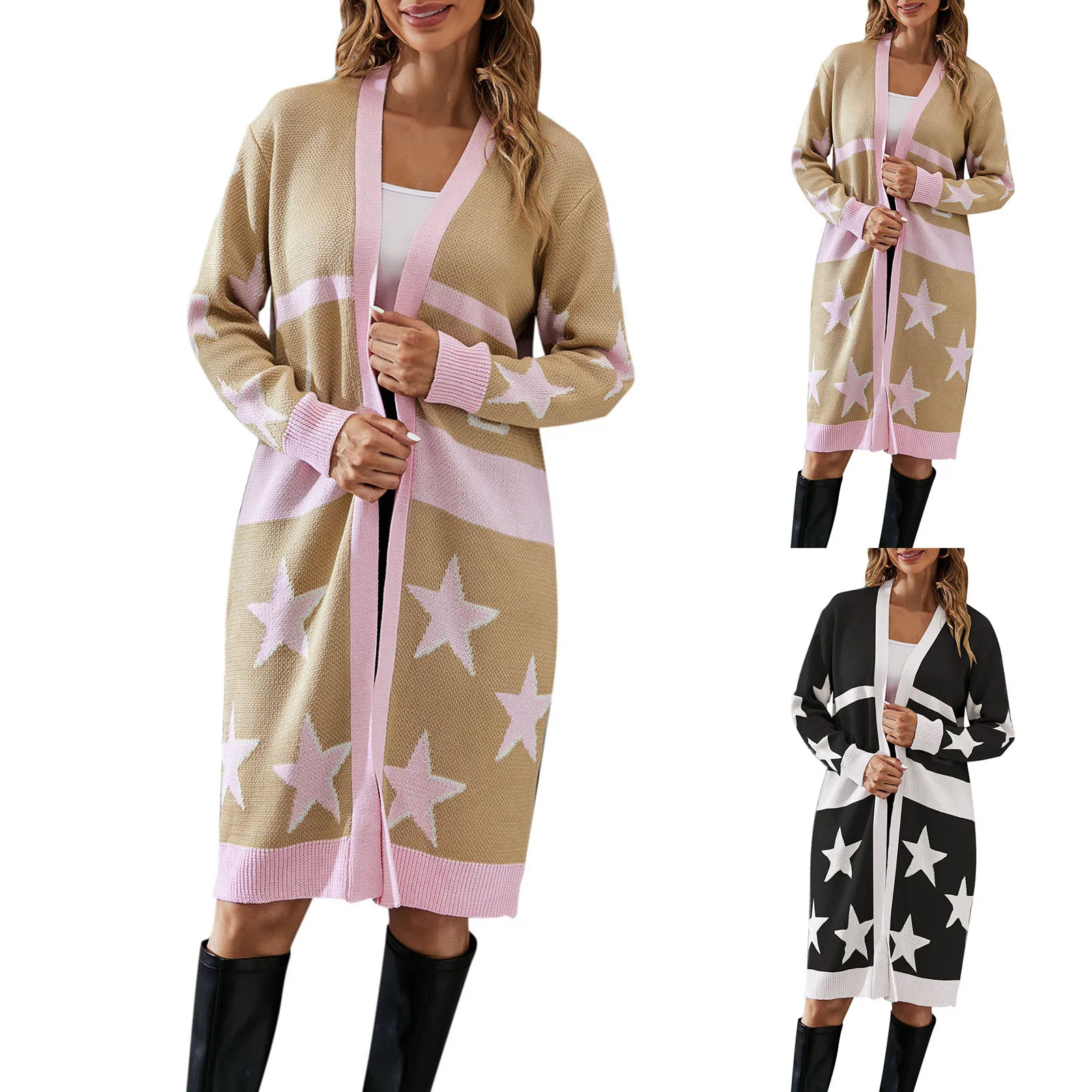 Hooded Button up Jacket Women Women Duster Sweater Women Casual Color Matching Star Long Sleeve Knit Designer Sweaters for Women
Hooded Button up Jacket Women Women Duster Sweater Women Casual Color Matching Star Long Sleeve Knit Designer Sweaters for Women