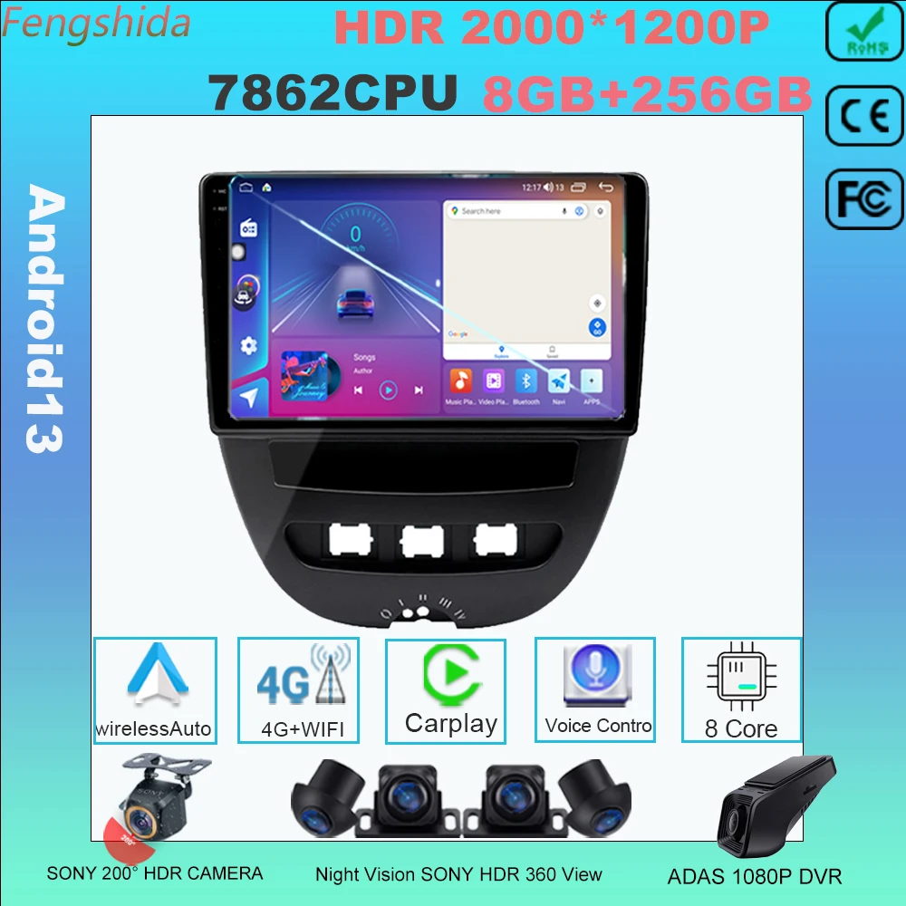 Android 13 для Peugeot 107 для Toyota Aygo 2005-2014 головное устройство мультимедийный навигатор Автомобильный плеер GPS стерео радио 7862 ЦП 2din
Android 13 для Peugeot 107 для Toyota Aygo 2005-2014 головное устройство мультимедийный навигатор Автомобильный плеер GPS стерео радио 7862 ЦП 2din