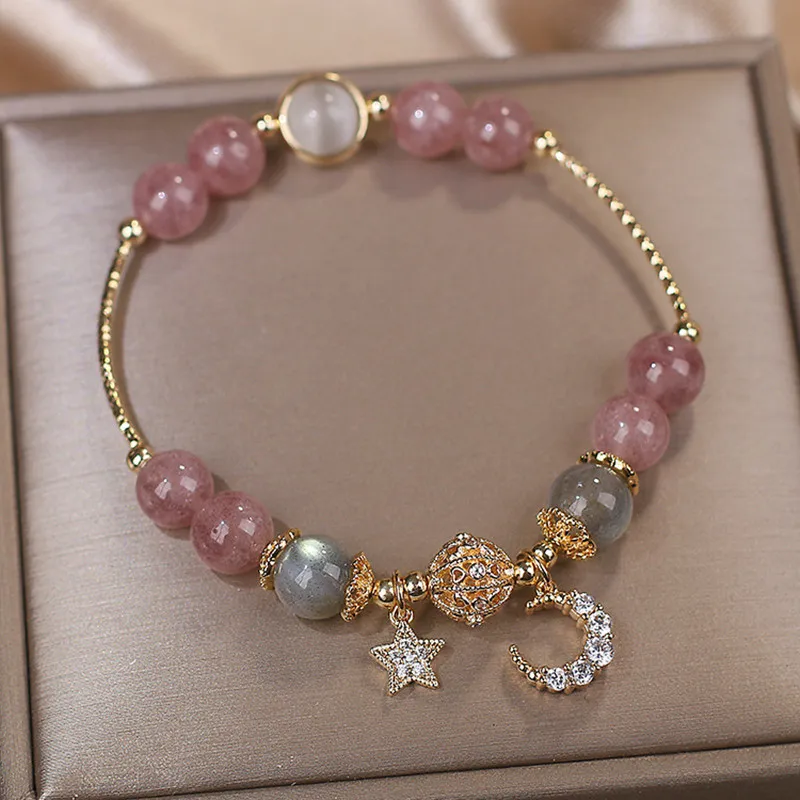 2022 New Inlaid Zircon Star Moon Pink Crystal Bead Bracelet For Women Personality Fashion Bracelet Wedding Jewelry Birthday Gift
2022 New Inlaid Zircon Star Moon Pink Crystal Bead Bracelet For Women Personality Fashion Bracelet Wedding Jewelry Birthday Gift
