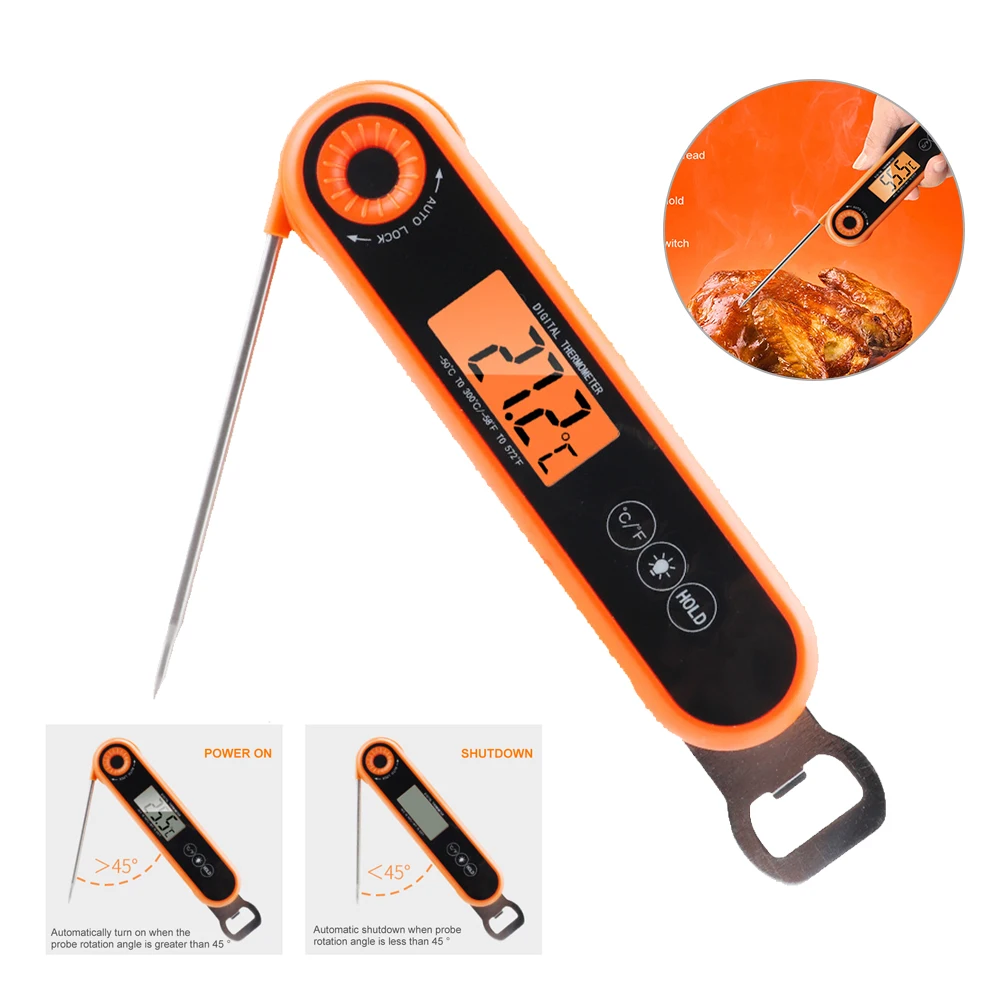 Digital Meat Thermometer Folding Cooking Instant Reading Food Thermometer Waterproof Barbecue Cooking Thermometer Kitchen Gadget
Digital Meat Thermometer Folding Cooking Instant Reading Food Thermometer Waterproof Barbecue Cooking Thermometer Kitchen Gadget