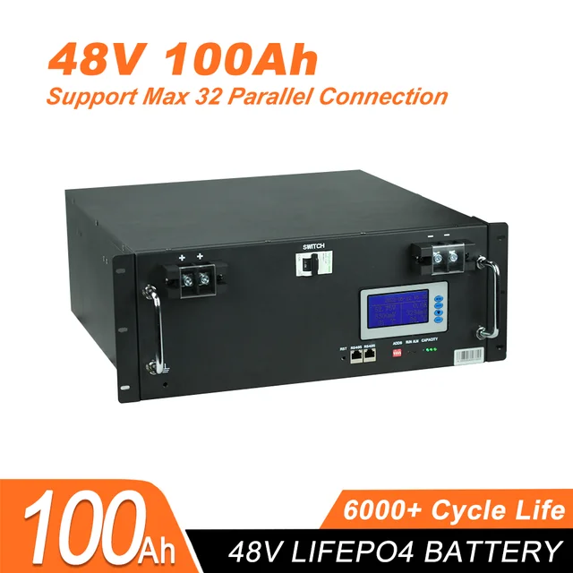New 48V 120Ah 100Ah 200Ah LiFePo4 Battery Pack Built-in BMS 51.2 V 5.12 Kw 32 Parallel with CAN RS485 Lithium Ion Battery NO TAX
New 48V 120Ah 100Ah 200Ah LiFePo4 Battery Pack Built-in BMS 51.2 V 5.12 Kw 32 Parallel with CAN RS485 Lithium Ion Battery NO TAX