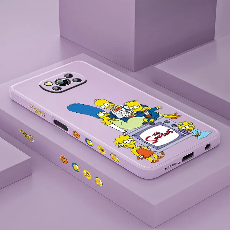 

Family The Simpsons For Xiaomi POCO X3 NFC F3 GT M3 M2 Pro C3 X2 Mix4 11 Ultra Silicone Liquid Left Phone Case Fundas Coque Capa