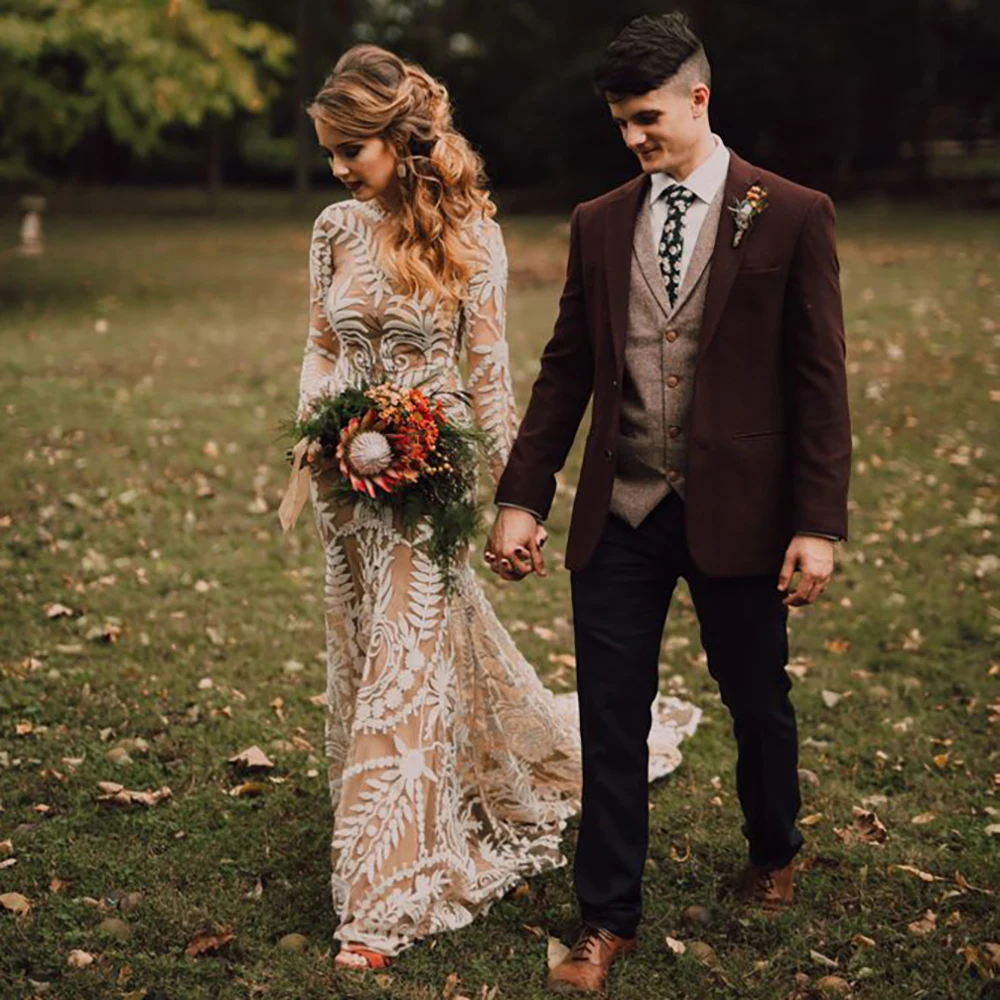 High Slit Beach V Neck Destination Wedding Dress Two Piece Lace Robe Long Sleeves Illusion Boho 2023 Mermaid Bridal Gown
High Slit Beach V Neck Destination Wedding Dress Two Piece Lace Robe Long Sleeves Illusion Boho 2023 Mermaid Bridal Gown