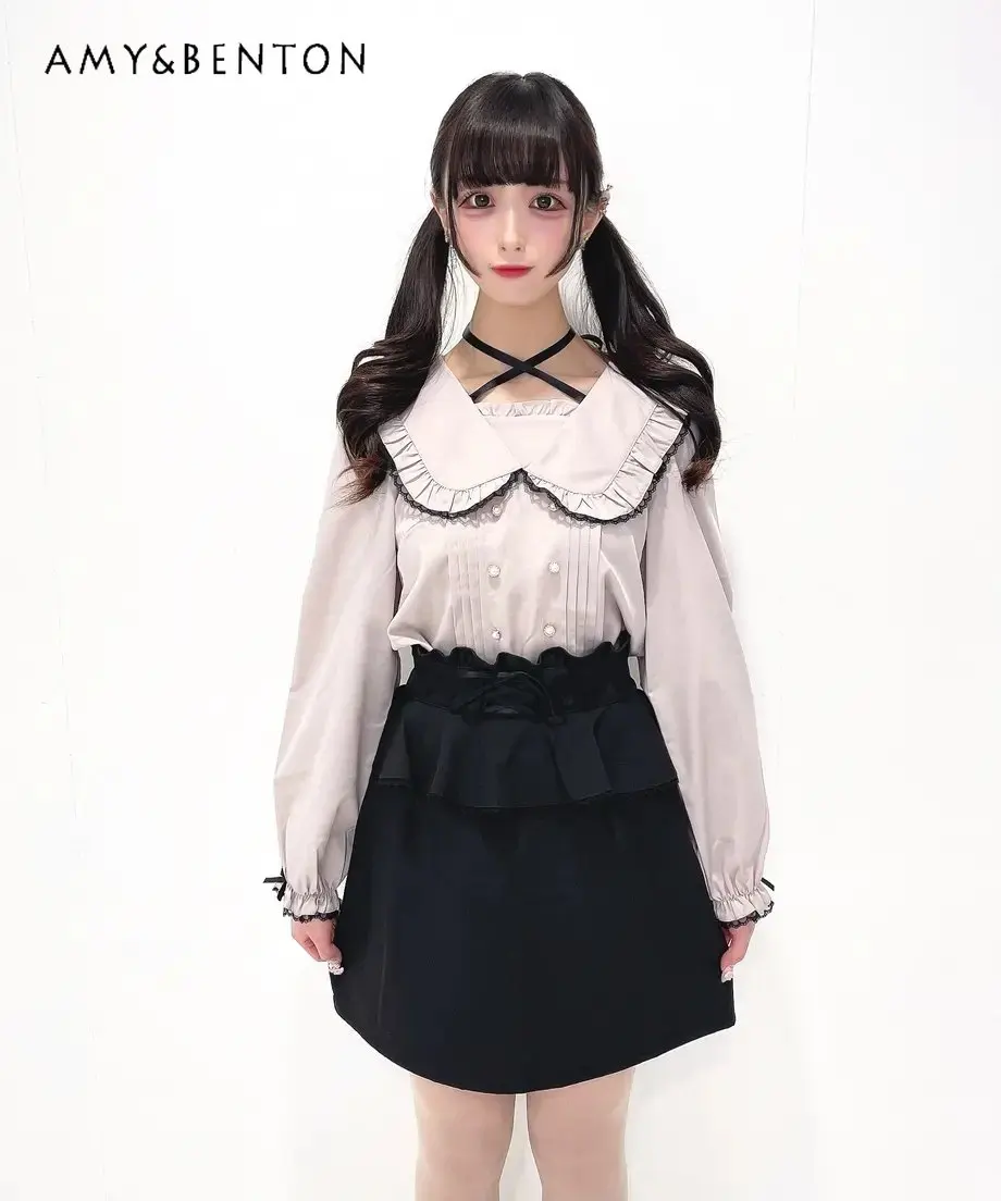 Japanese Style Sweet Women's Mini Skirt All-Matching Bow Short Skirt Tied Lotus Leaf Solid Color A Line Skirt
Japanese Style Sweet Women's Mini Skirt All-Matching Bow Short Skirt Tied Lotus Leaf Solid Color A Line Skirt