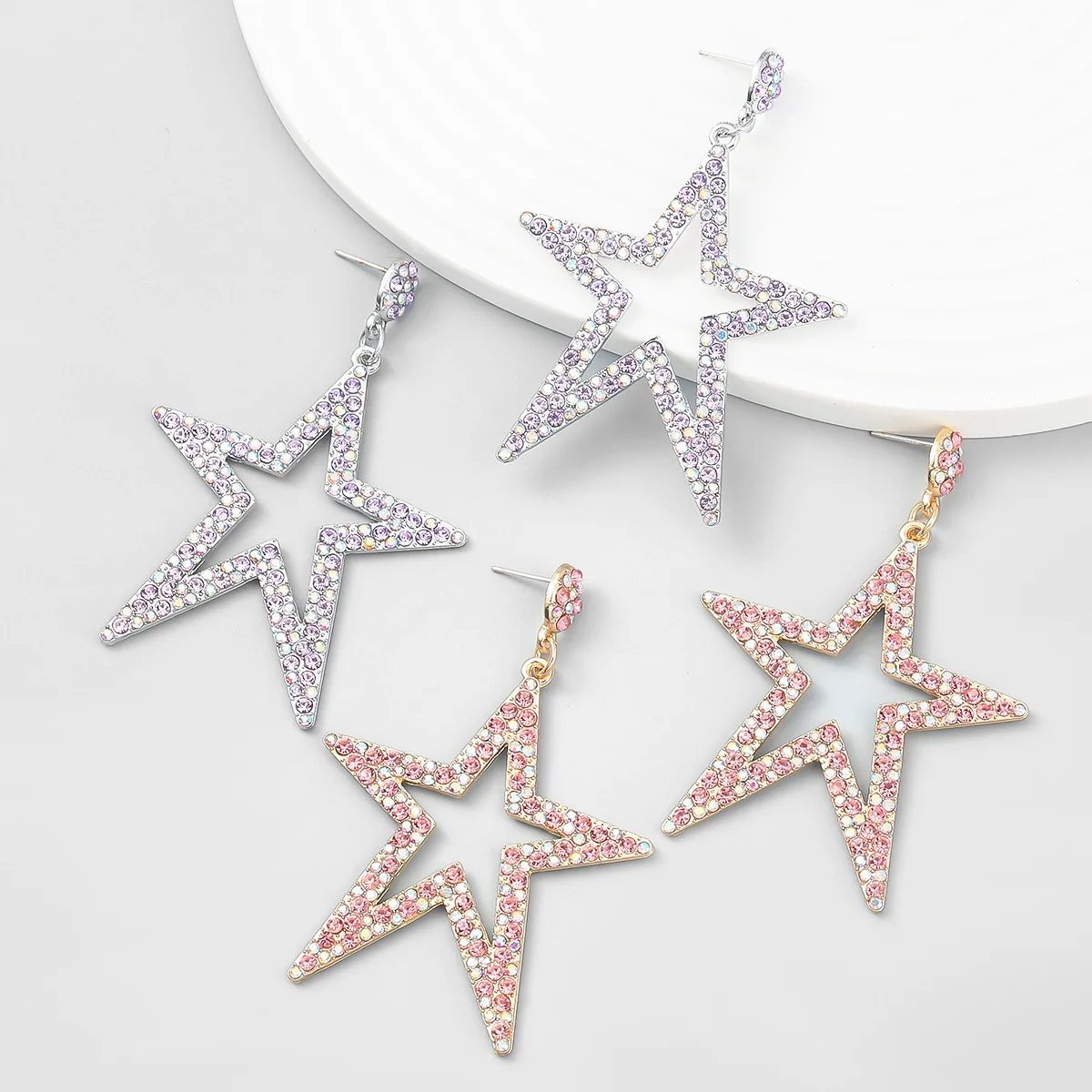Star Earrings Big Geometric Full Shiny Crystals Pink Purple Long Dangle Drop Earrings for Women Party Christmas Earring Gifts
Star Earrings Big Geometric Full Shiny Crystals Pink Purple Long Dangle Drop Earrings for Women Party Christmas Earring Gifts