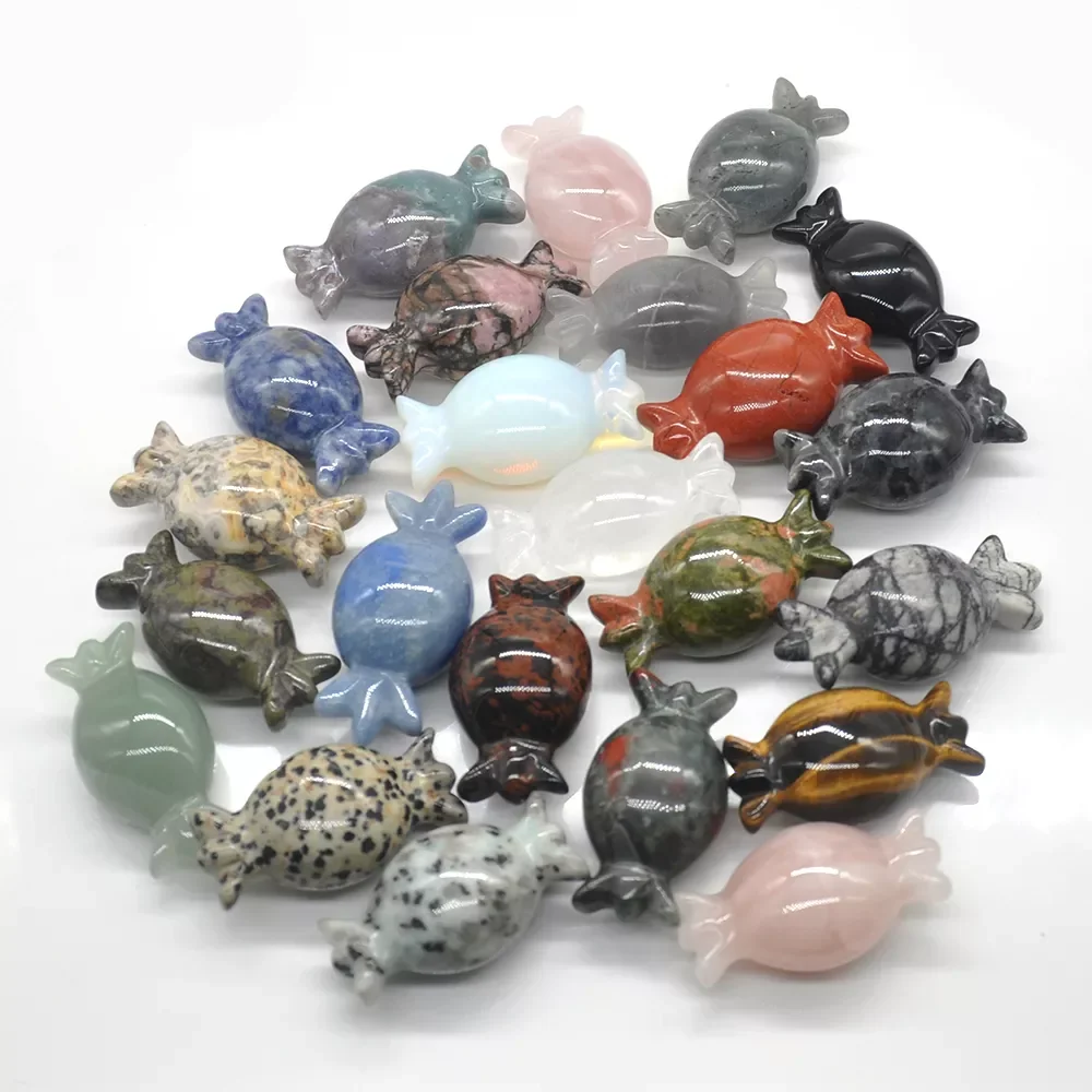 Candy Ssweet Figurine Natural Crystal Quartz Obsidian Agate Reiki Healing Hand Carved Halloween Christmas Decoration Gift 
Candy Ssweet Figurine Natural Crystal Quartz Obsidian Agate Reiki Healing Hand Carved Halloween Christmas Decoration Gift