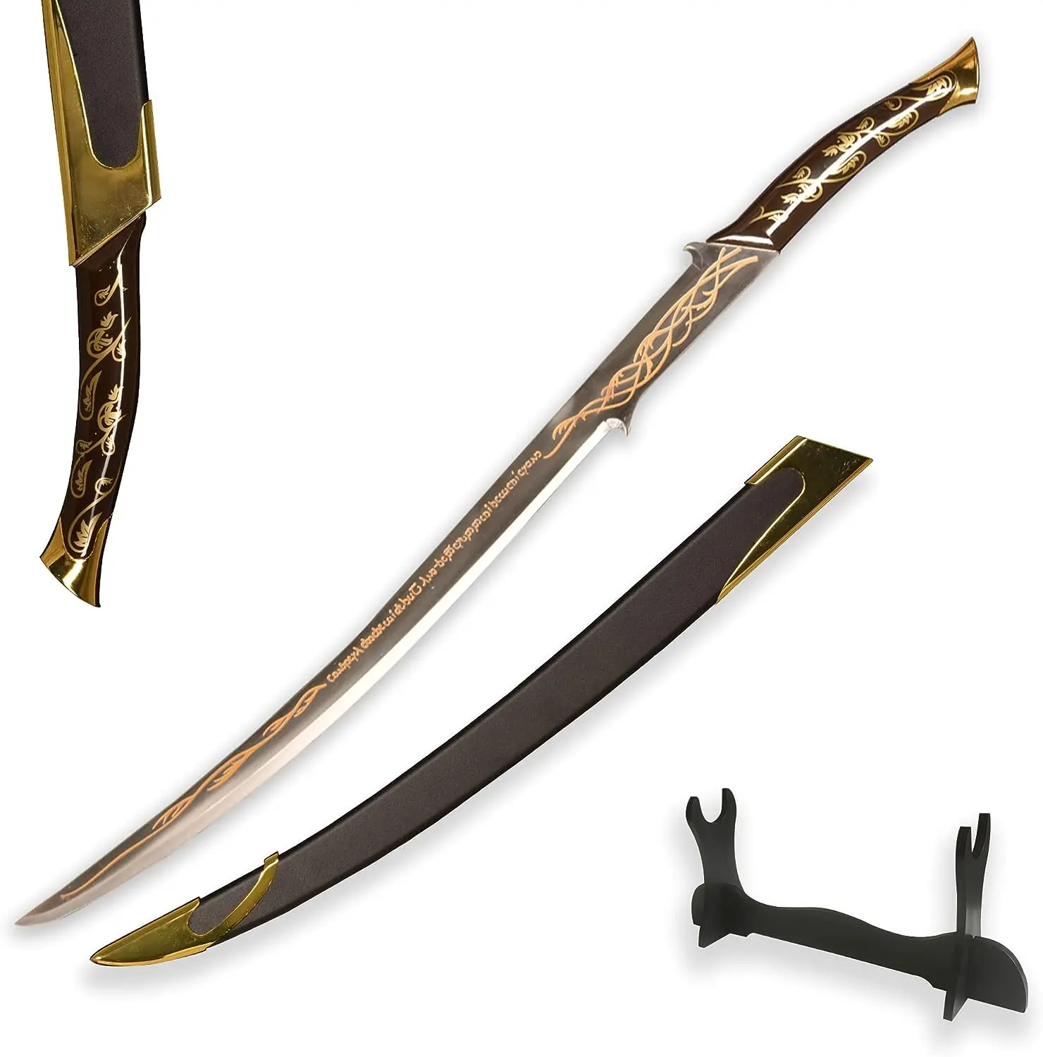 Movie Replica Sword Princess Elves Sword,Stainless Steel Blade with Black Sheath and Display Stand,for Cosplay, Collection, Disp
Movie Replica Sword Princess Elves Sword,Stainless Steel Blade with Black Sheath and Display Stand,for Cosplay, Collection, Disp