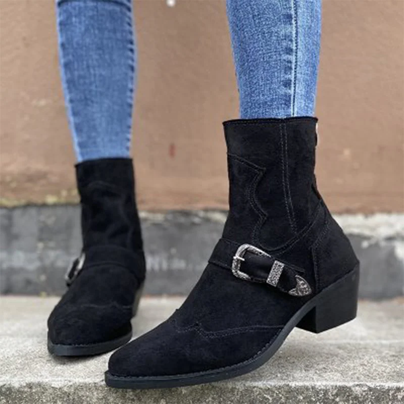 Women Pointed Toe Ankle Boots 2020 Women's Suede Buckle Short Boot Autunm Winter Woman Casual Female Zip Ladies Shoe Plus Size
Women Pointed Toe Ankle Boots 2020 Women's Suede Buckle Short Boot Autunm Winter Woman Casual Female Zip Ladies Shoe Plus Size