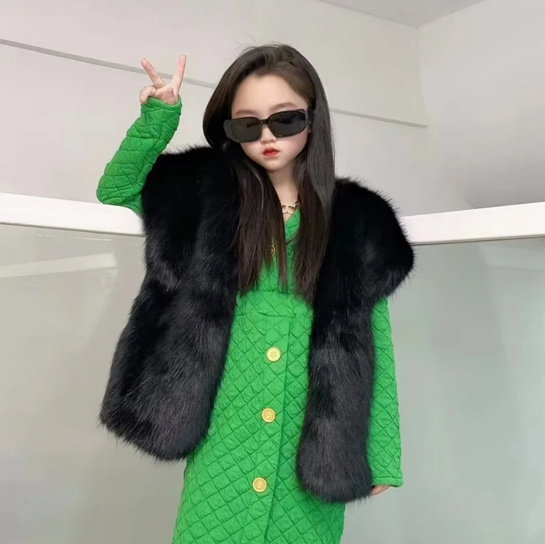 Girls Fox Fur Imitation Vest Children's Fur Waistcoat New Autumn Winter 2022 School Kids Cotton Clip Thick Fur Top
Girls Fox Fur Imitation Vest Children's Fur Waistcoat New Autumn Winter 2022 School Kids Cotton Clip Thick Fur Top