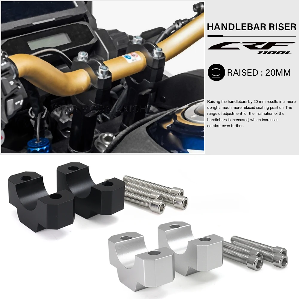 CNC Handlebar Riser For HONDA CRF1100L Africa Twin Adventure Sports CRF 1100 L Motorcycle Handlebar Riser Extension Adapter
CNC Handlebar Riser For HONDA CRF1100L Africa Twin Adventure Sports CRF 1100 L Motorcycle Handlebar Riser Extension Adapter