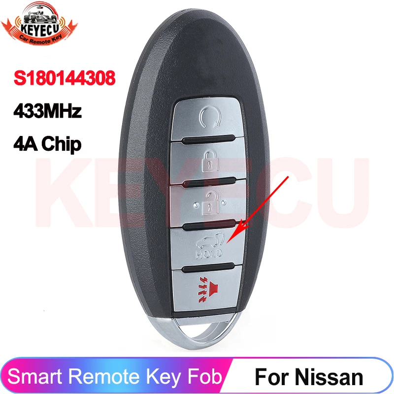 KEYECU S180144308 для Nissan Murano Pathfinder 2015 2016 2017 2018 Smart 433 МГц 4A чип-ключ 5 кнопок дистанционного управления KR5S180144014
KEYECU S180144308 для Nissan Murano Pathfinder 2015 2016 2017 2018 Smart 433 МГц 4A чип-ключ 5 кнопок дистанционного управления KR5S180144014