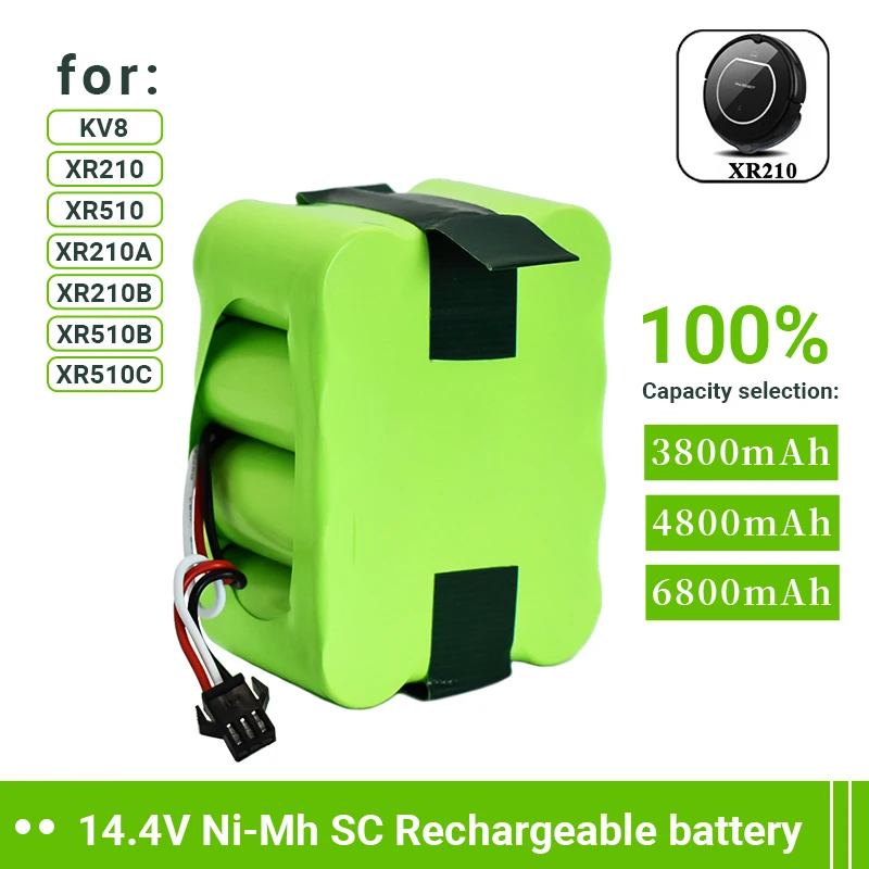 NEW 14.4V 6800mAh SC Ni-MH Rechargeable Battery for KV8 XR210 XR510 XR210A XR210B XR510B XR510D Vacuum Cleaner Sweeping Robot
NEW 14.4V 6800mAh SC Ni-MH Rechargeable Battery for KV8 XR210 XR510 XR210A XR210B XR510B XR510D Vacuum Cleaner Sweeping Robot