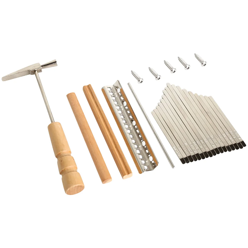 1 Set 17 Keys Kalimba DIY Keys Bridge Kit with Tuning Hammer Thumb Piano Repairing Parts 
1 Set 17 Keys Kalimba DIY Keys Bridge Kit with Tuning Hammer Thumb Piano Repairing Parts