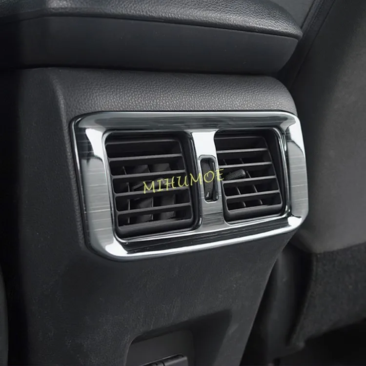 

For Toyota RAV4 Suzuki Across 2019-2023 Interior Rear Armrest Box Air Vent Cover Trims Black Brushed Stainless Steel