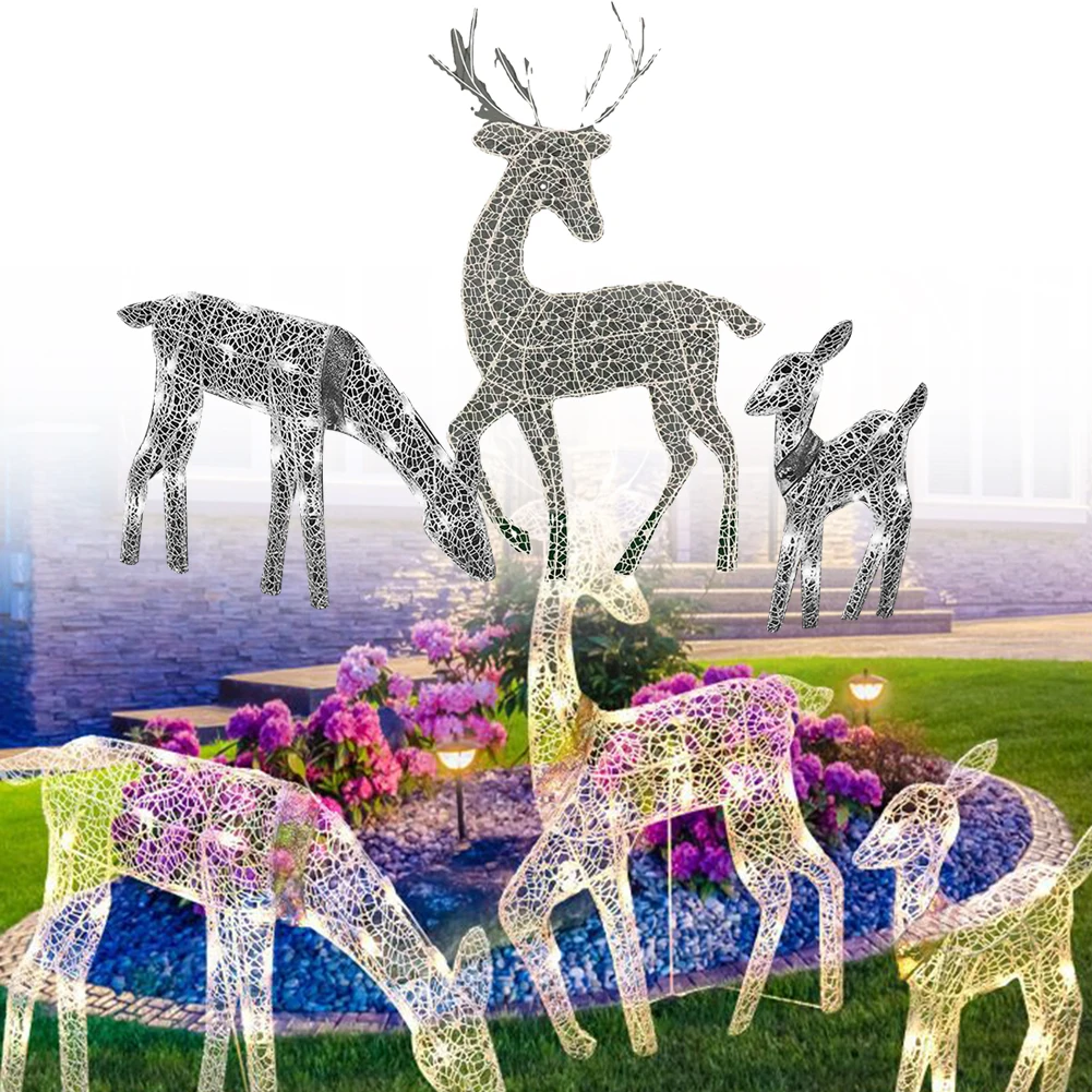 3 Pcs Christmas Deer Family LED Light Glowing Garden Yard Outdoor Lawn Decoration Elk Statue Xmas Holiday Decor Supplies
3 Pcs Christmas Deer Family LED Light Glowing Garden Yard Outdoor Lawn Decoration Elk Statue Xmas Holiday Decor Supplies