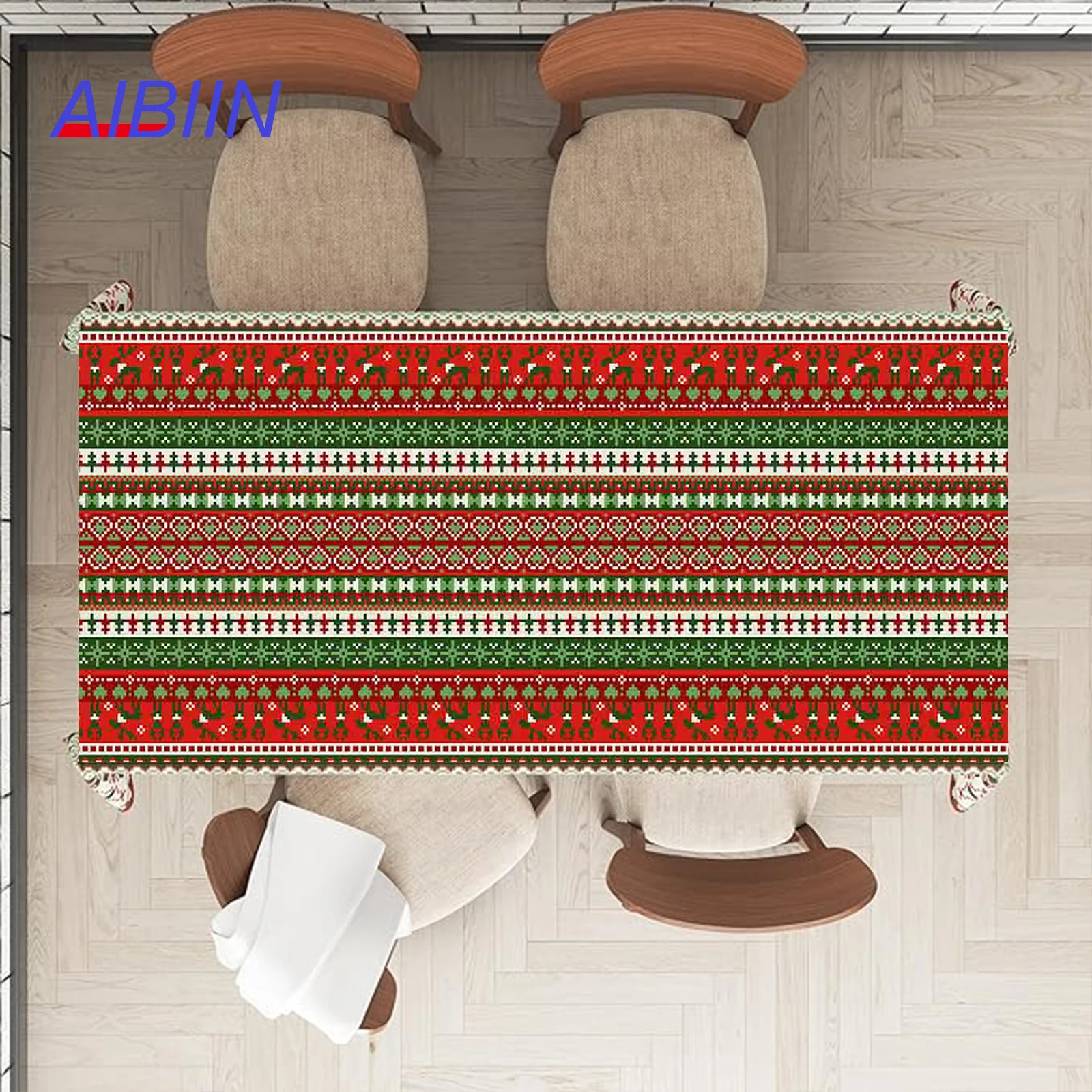 Christmas Tablecloth Party Decoration Red Green Twill Cotton New Year Table Cover for Home Dining Festival Living Room 
Christmas Tablecloth Party Decoration Red Green Twill Cotton New Year Table Cover for Home Dining Festival Living Room