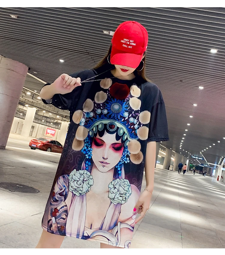 Fashion Chinese Style Chic Cartoon Printed Oversized Short Sleeve Tees For Women Tide Street Mesh M-3XL Size T-Shirts Female Ins
Fashion Chinese Style Chic Cartoon Printed Oversized Short Sleeve Tees For Women Tide Street Mesh M-3XL Size T-Shirts Female Ins