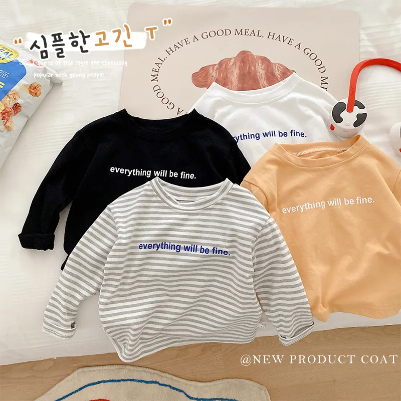 Children Alphabet T-shirt 1-7 Years Old Autumn Boys Korean Striped Bottoming Shirt Girls Long Sleeve Top Fashion Clothes Tshirt
Children Alphabet T-shirt 1-7 Years Old Autumn Boys Korean Striped Bottoming Shirt Girls Long Sleeve Top Fashion Clothes Tshirt