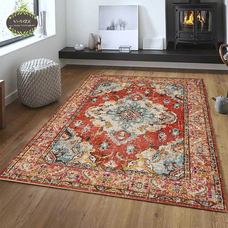 

Turkey Mandala Carpets for Living Room Non-Slip Home Large Area Rugs Geometric Parlor Floor Lounge Chair Mats Bedroom Decor