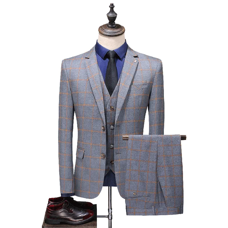 High Quality S-4XL (suit + Vest + Trousers) Men's Plaid Fashion Business Gentleman Casual Formal Dress Wedding Groomsmen Suit
High Quality S-4XL (suit + Vest + Trousers) Men's Plaid Fashion Business Gentleman Casual Formal Dress Wedding Groomsmen Suit